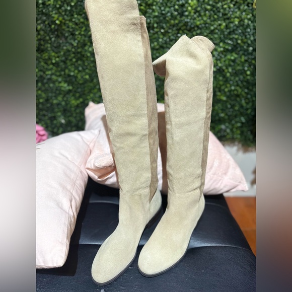 Lucky Brand Shoes - Lucky Brand “Calypso” Light Beige Suede Over-the-Knee Boots